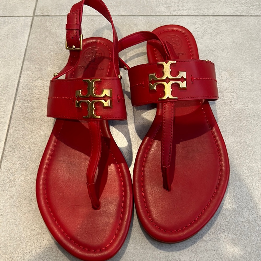 Tory Burch Red Sandals. Never worn